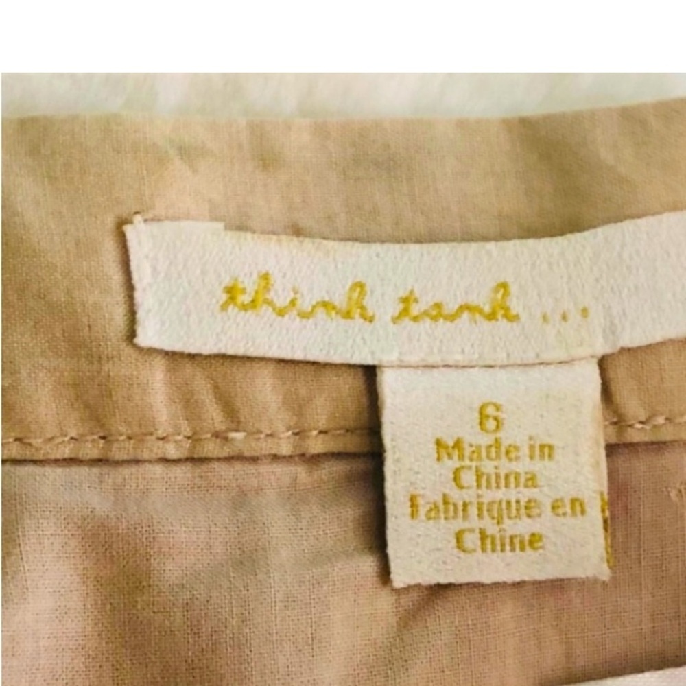 Think Tank Beige Pleated A-Line Midi Skirt Size 6 embroidery Sunburst style - Picture 8 of 10